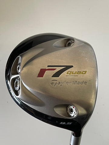 TaylorMade R7 Quad 9.5° Driver w/Head Cover M.A.S.2 65G Stiff Flex Shaft Ping Grip